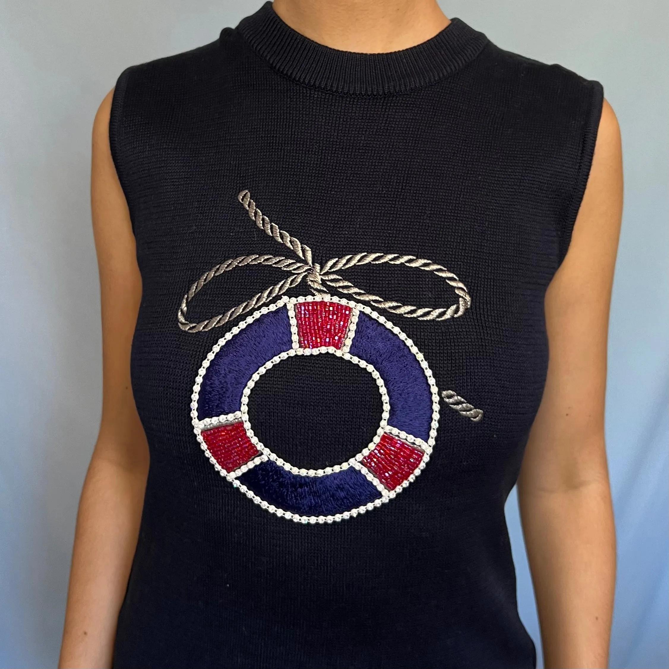 Blumarine Knitted Embellished Life Ring Dress