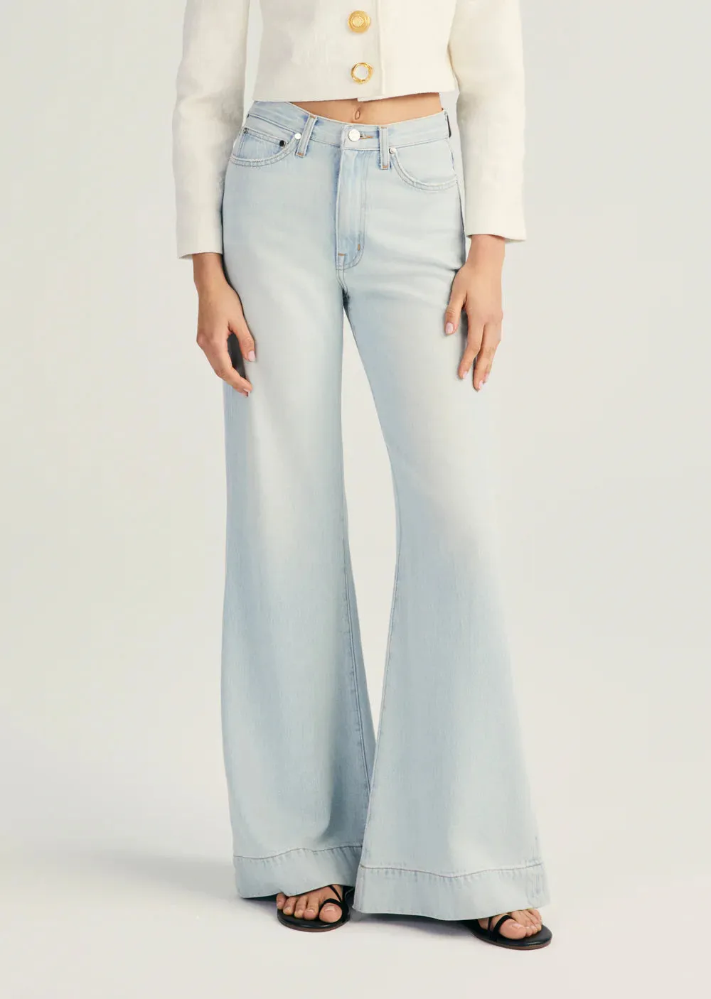 Derek Lam 10 Crosby - Coralie High Rise Wide Leg in Cooper Light
