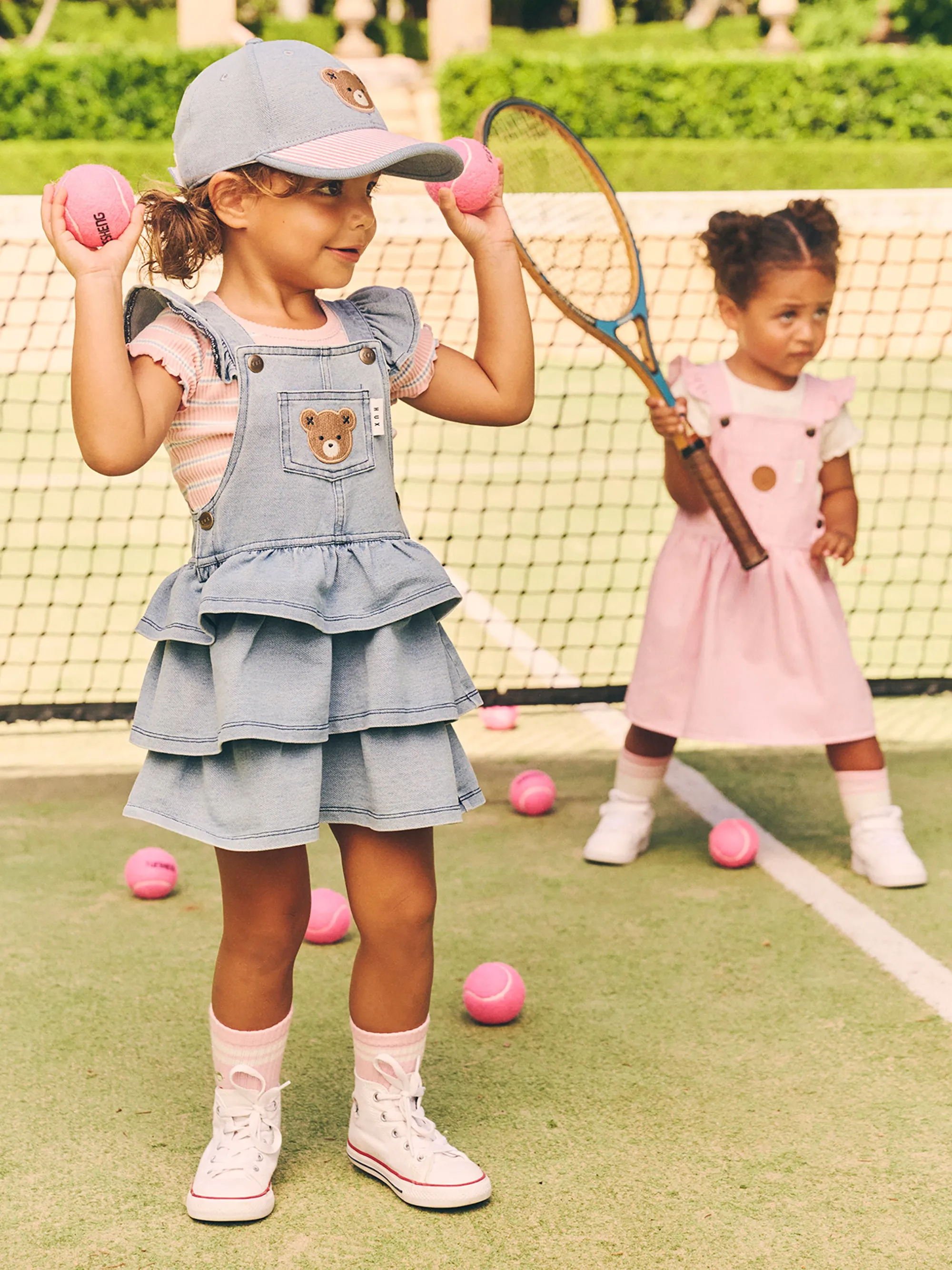 Huxbaby Huxbear Knit Denim Frill Pinafore