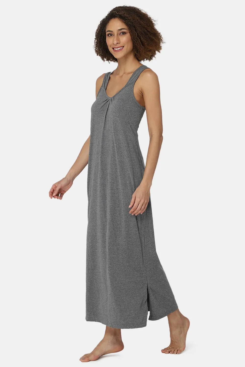 Intimacy Sleeveless Full-Length Night Slip | Ultra-Soft Cotton Comfort for All Seasons